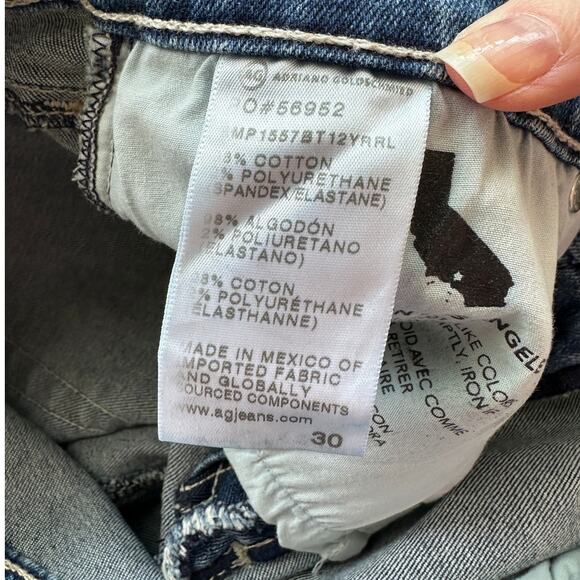 AG-ED Adriano Medium Light Wash Prima Crop Cigarette Leg Jeans 30 - Picture 11 of 16
